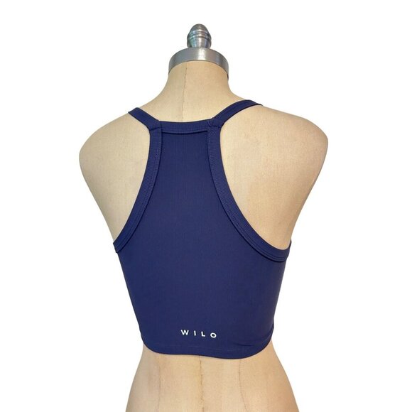 Wilo the Label Australia Blue Cropped Ribbed Activewear Tank Top Running Size Sm - Picture 3 of 4